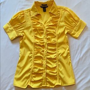 Antilia Femme Marigold Yellow Ruffle Scrunch Top